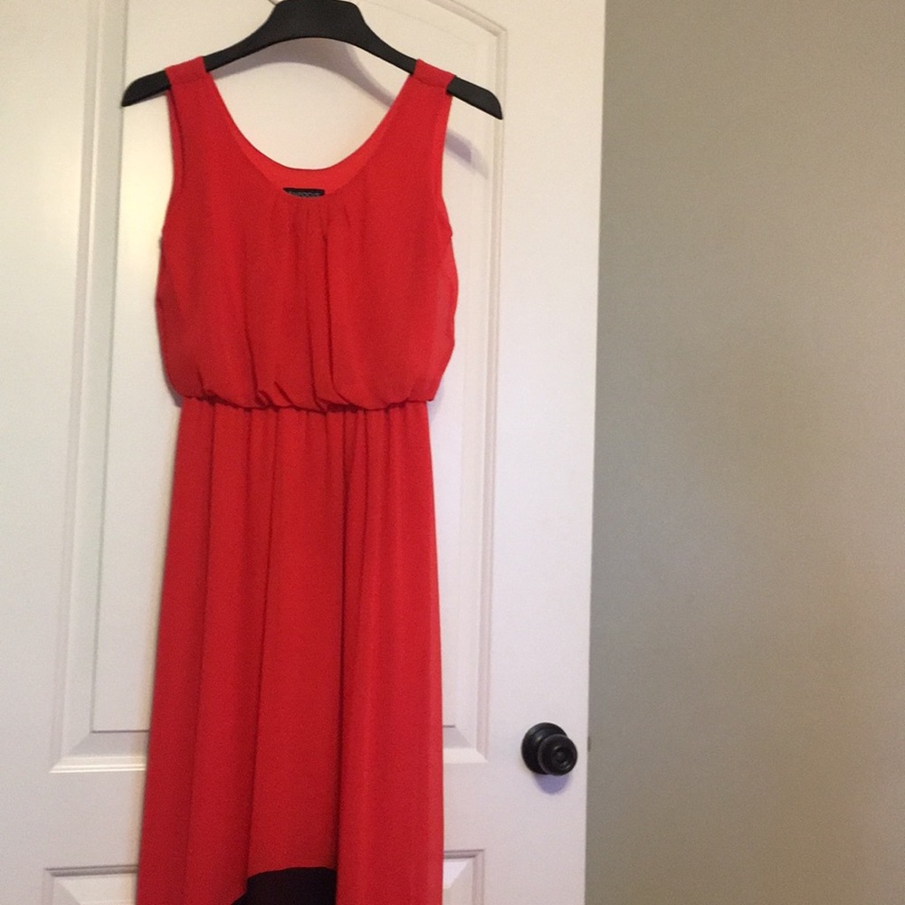 Red orange long dress